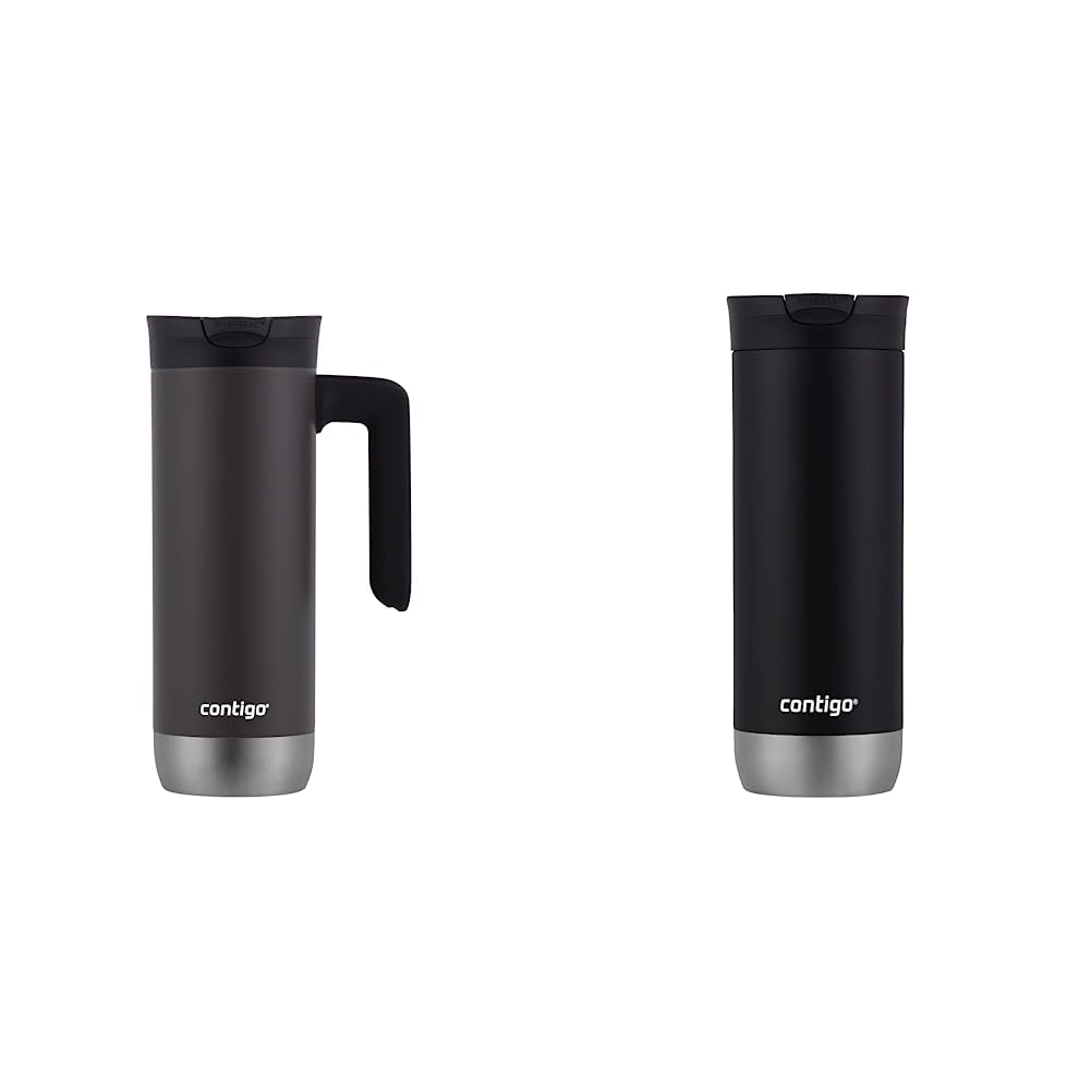 Stainless Steel Travel Mug with Handle and Leak-Proof Lid Z54594