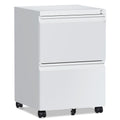 2 Drawer White Metal File Cabinet with Lock and Wheels K842269