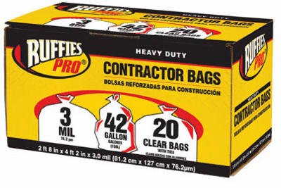 Clear 42-Gal. Contractor Bags 20-Pk. T17431