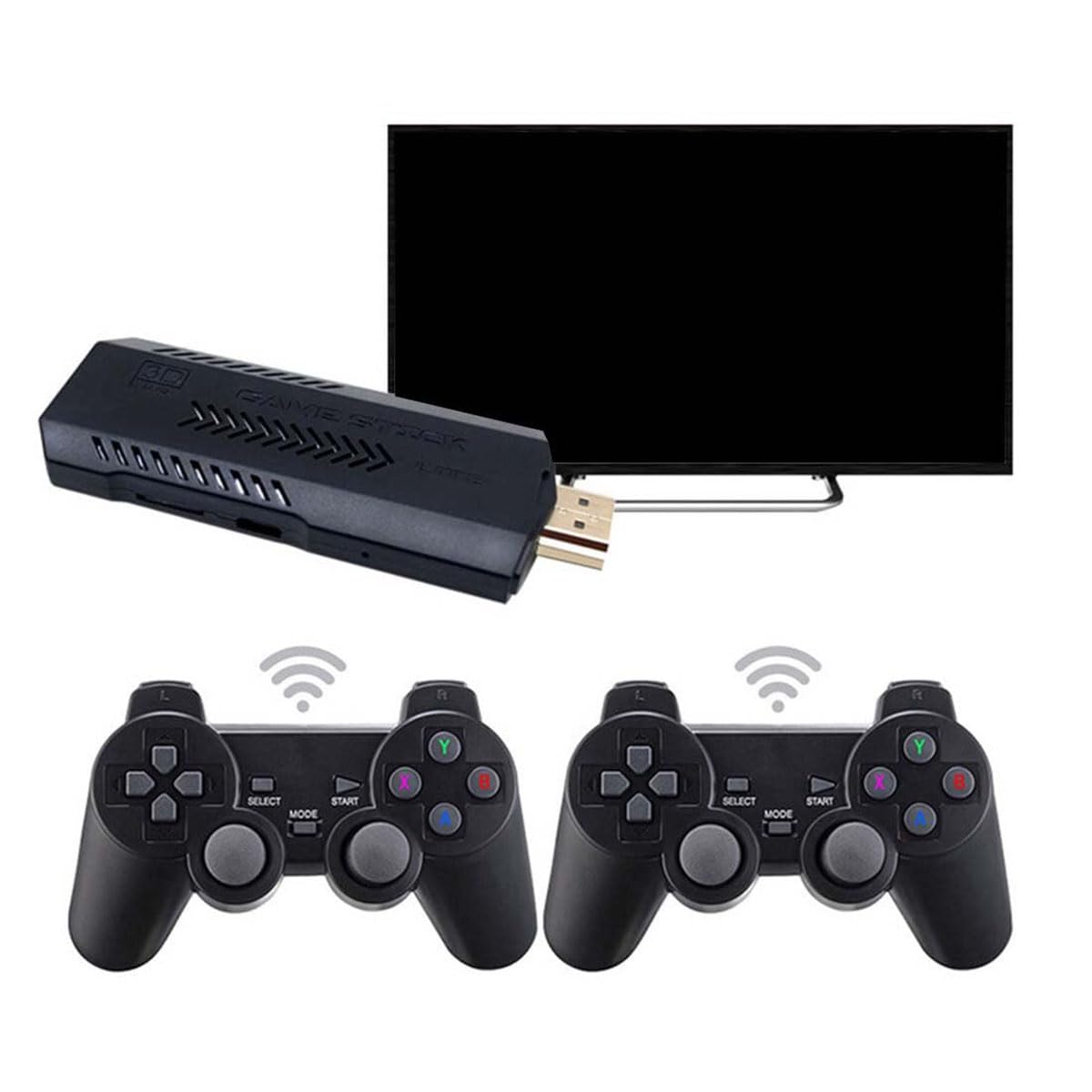 4K Retro Game Stick with 2 Wireless Controllers 64GB Y3785