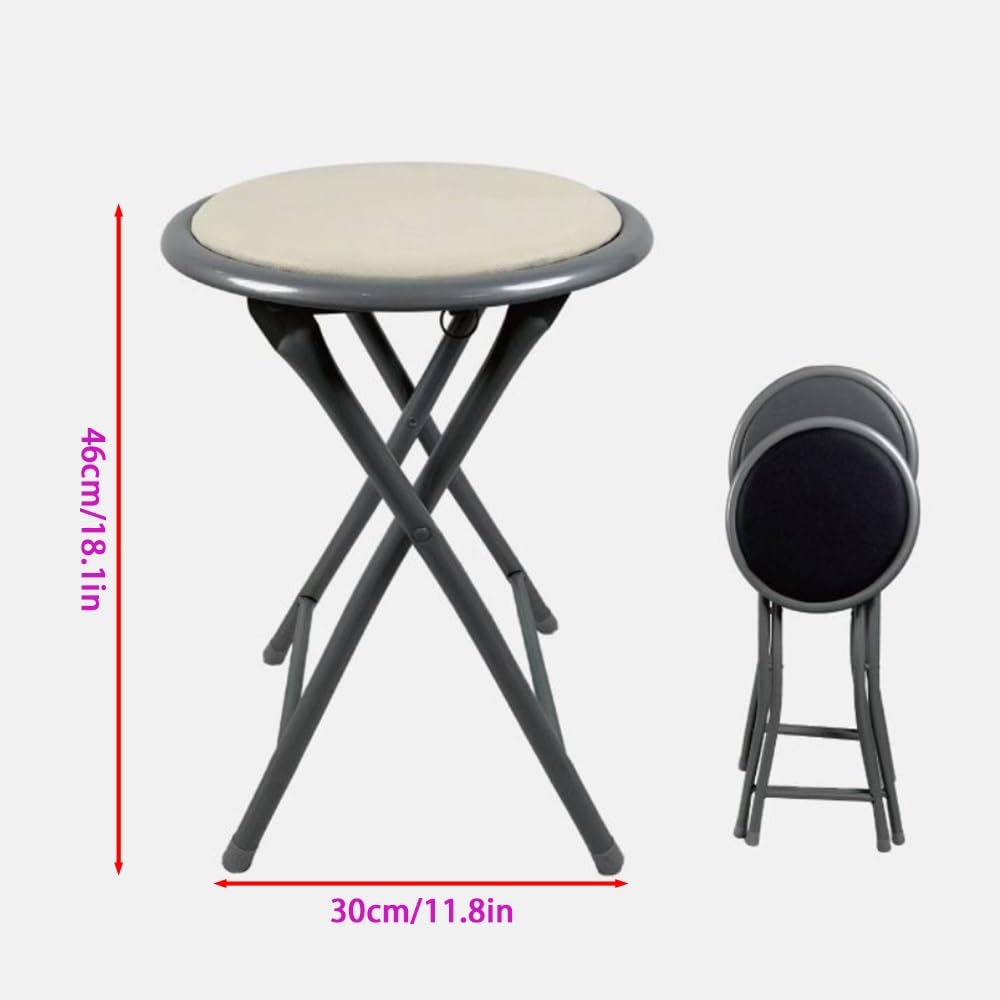 18 Inch Folding Bar Stool 2 Pcs with Footrest Black N653412