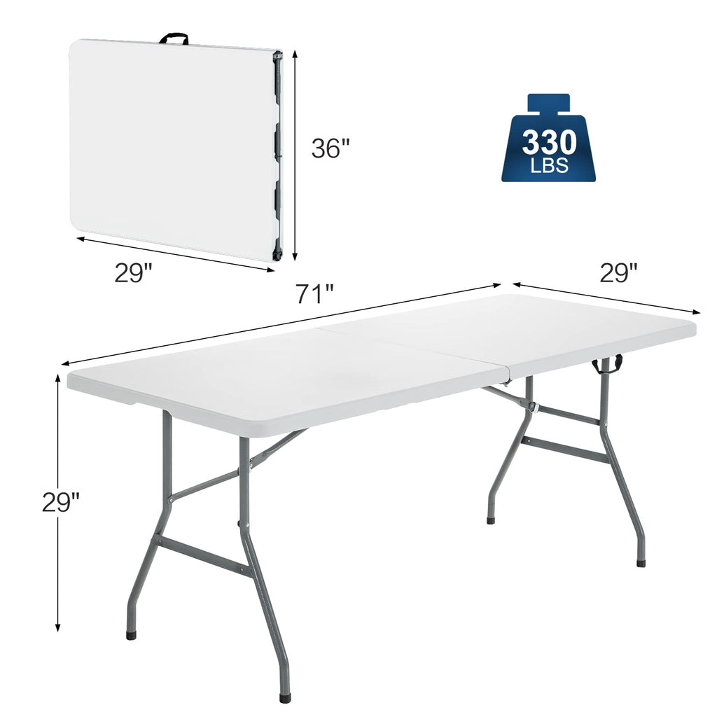 6FT Portable Folding Picnic Table with Handle V64467