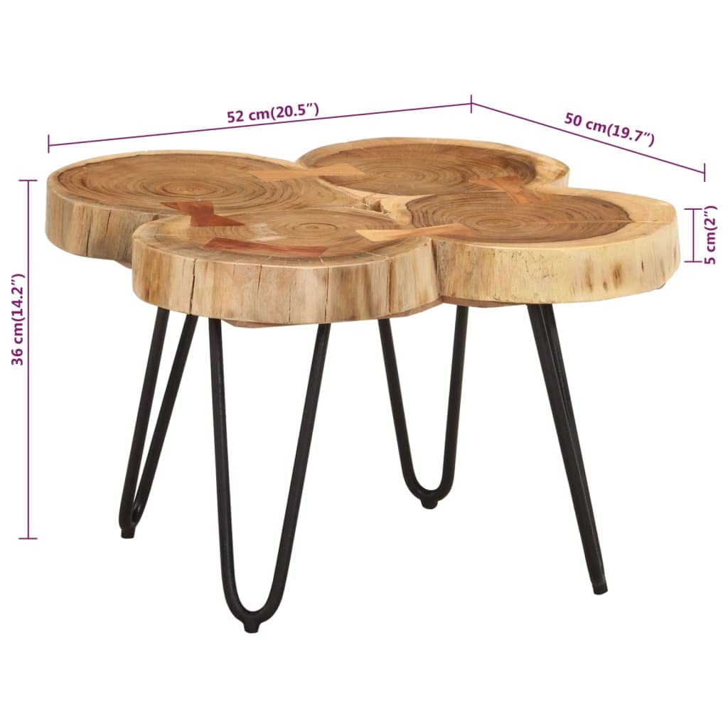 Sheesham Wood Coffee Table with Iron Frame L759740