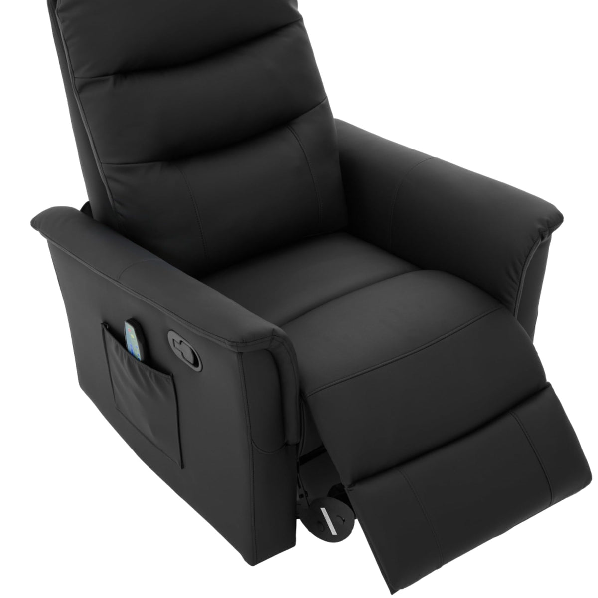 Black Boucle Swivel Rocker Glider Lounge Chair F7978