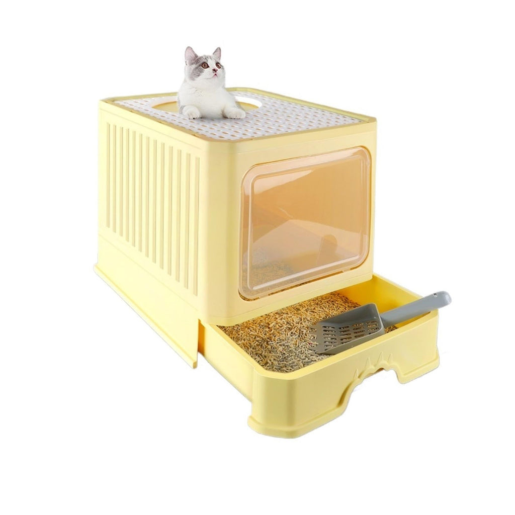 Foldable Enclosed Cat Litter Box with Lid K575029