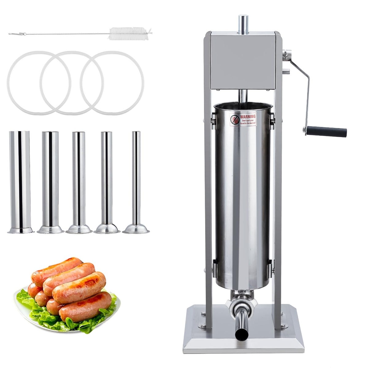 Heavy Duty Stainless Steel 15LBS Manual Sausage Stuffer Machine Q16234