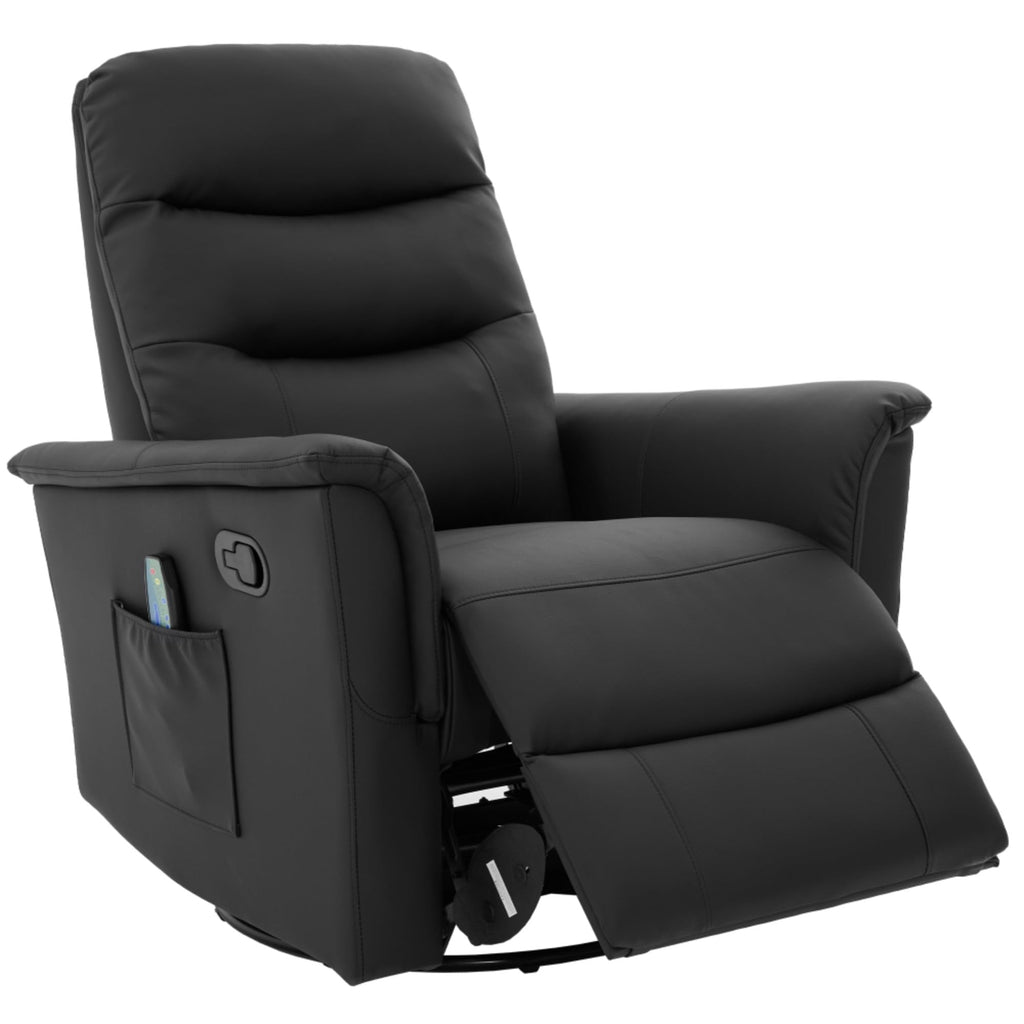 Black Boucle Swivel Rocker Glider Lounge Chair F7978