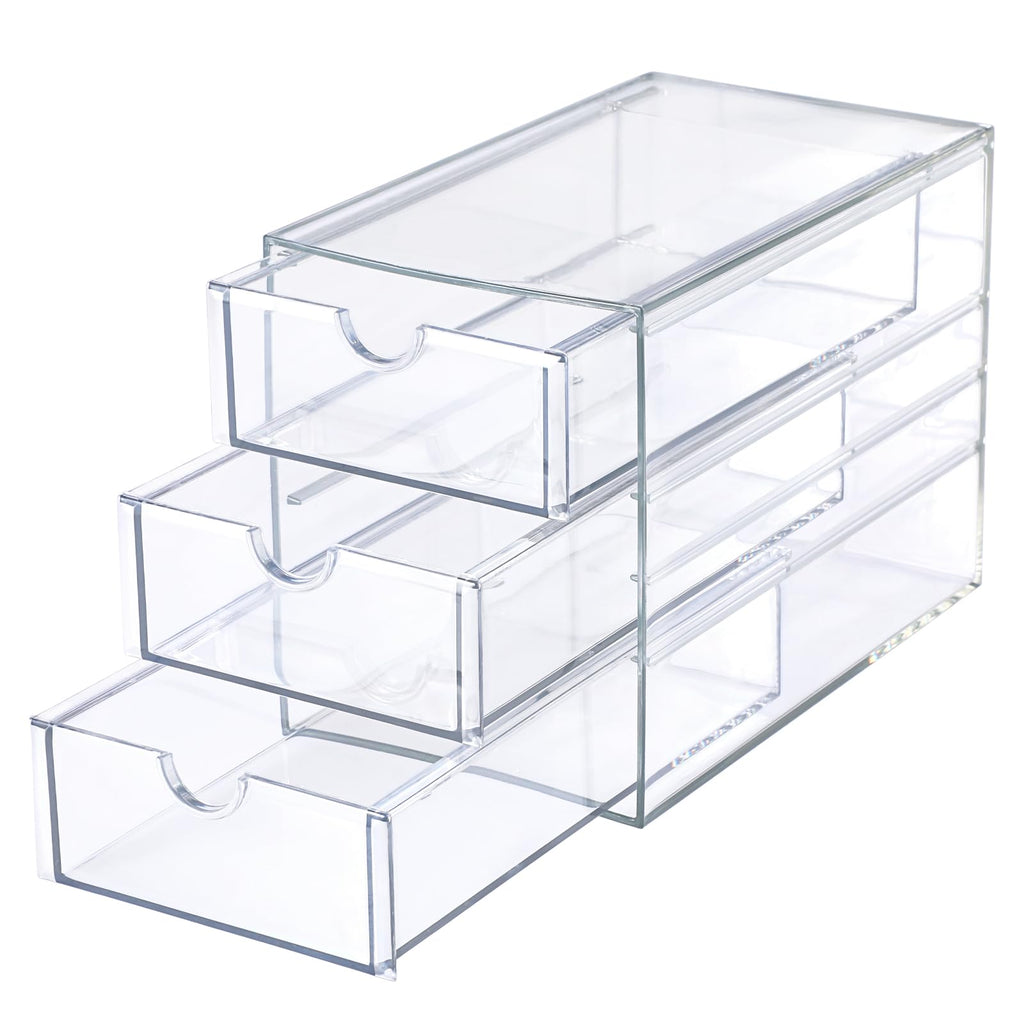3 Drawer Clear Acrylic Desktop Organizer G312