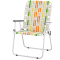 Yellow & Green Webbed Folding Chairs Set of 2 O1595