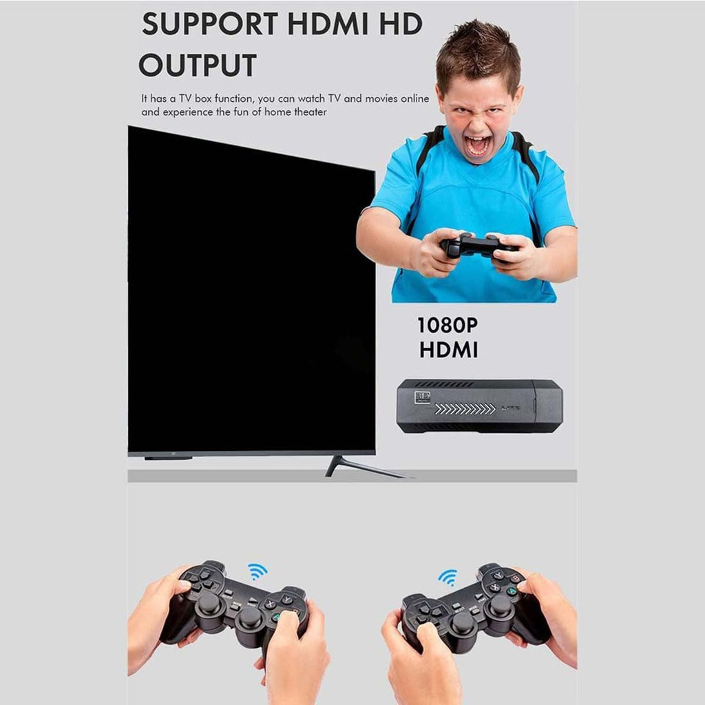 4K Retro Game Stick with 2 Wireless Controllers 64GB Y3785