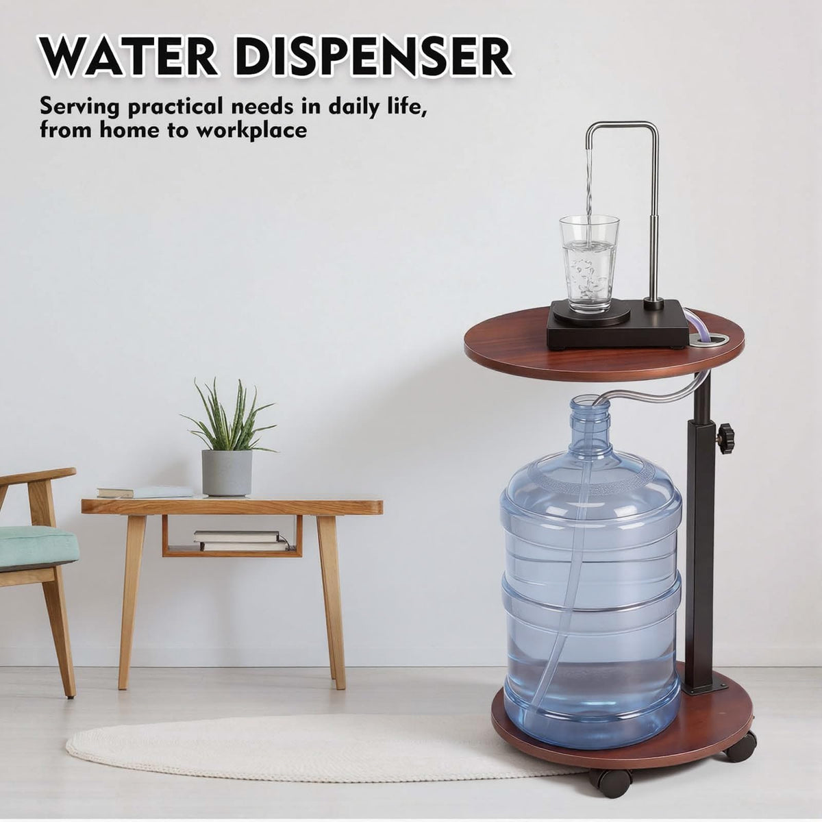 5 Gallon Water Dispenser Pump Caddy Holder with Wheels P236