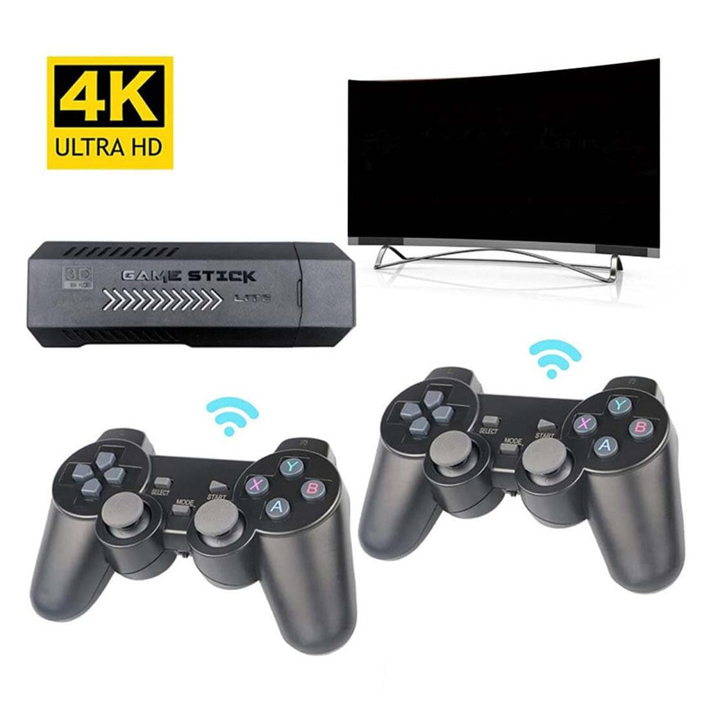 4K Retro Game Stick with 2 Wireless Controllers 64GB Y3785