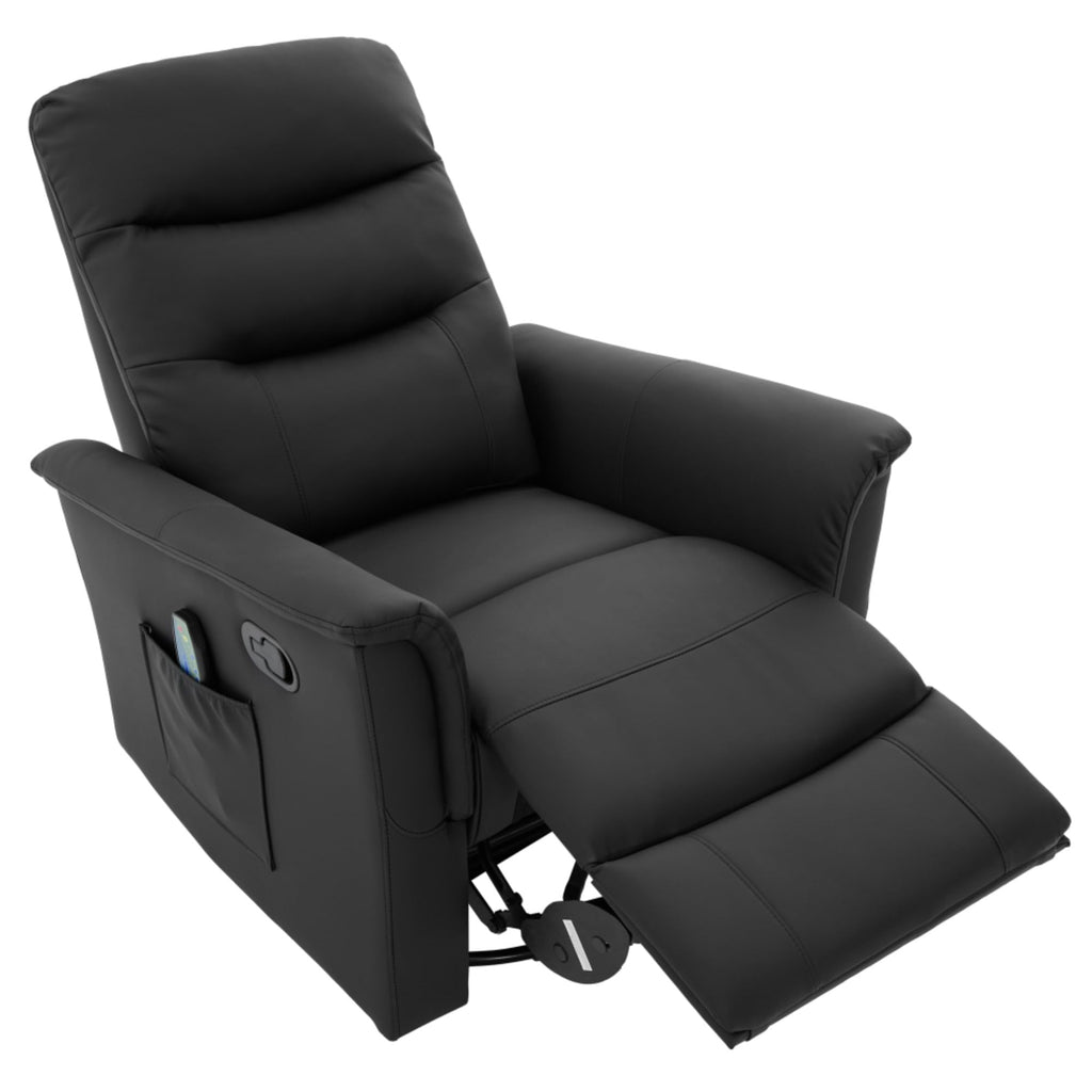 Black Boucle Swivel Rocker Glider Lounge Chair F7978