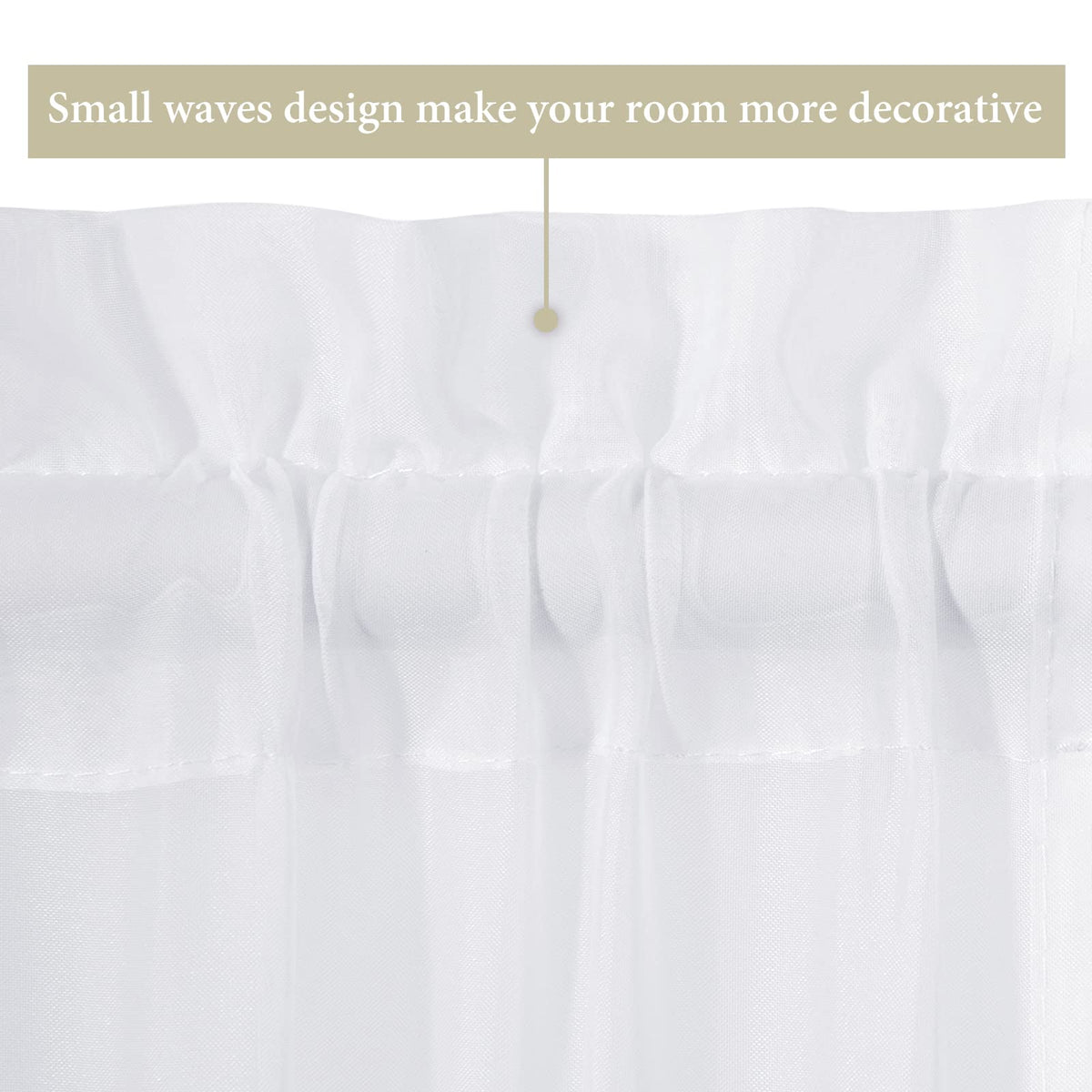 White 25 x 72 Inches Sidelight Sheer Curtains H644