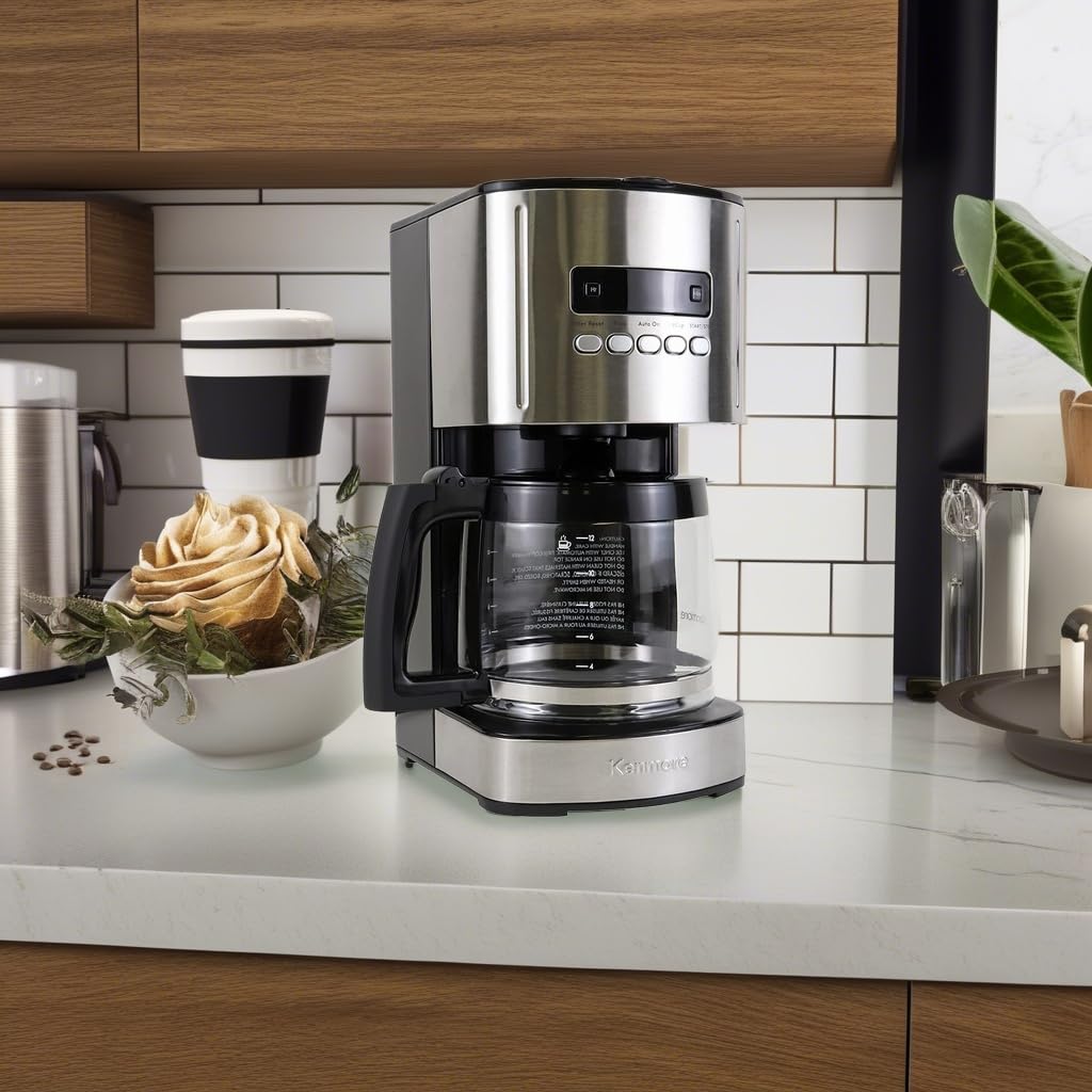 Programmable Drip Coffee Maker with Glass Pot, 12 Cup Black O65480