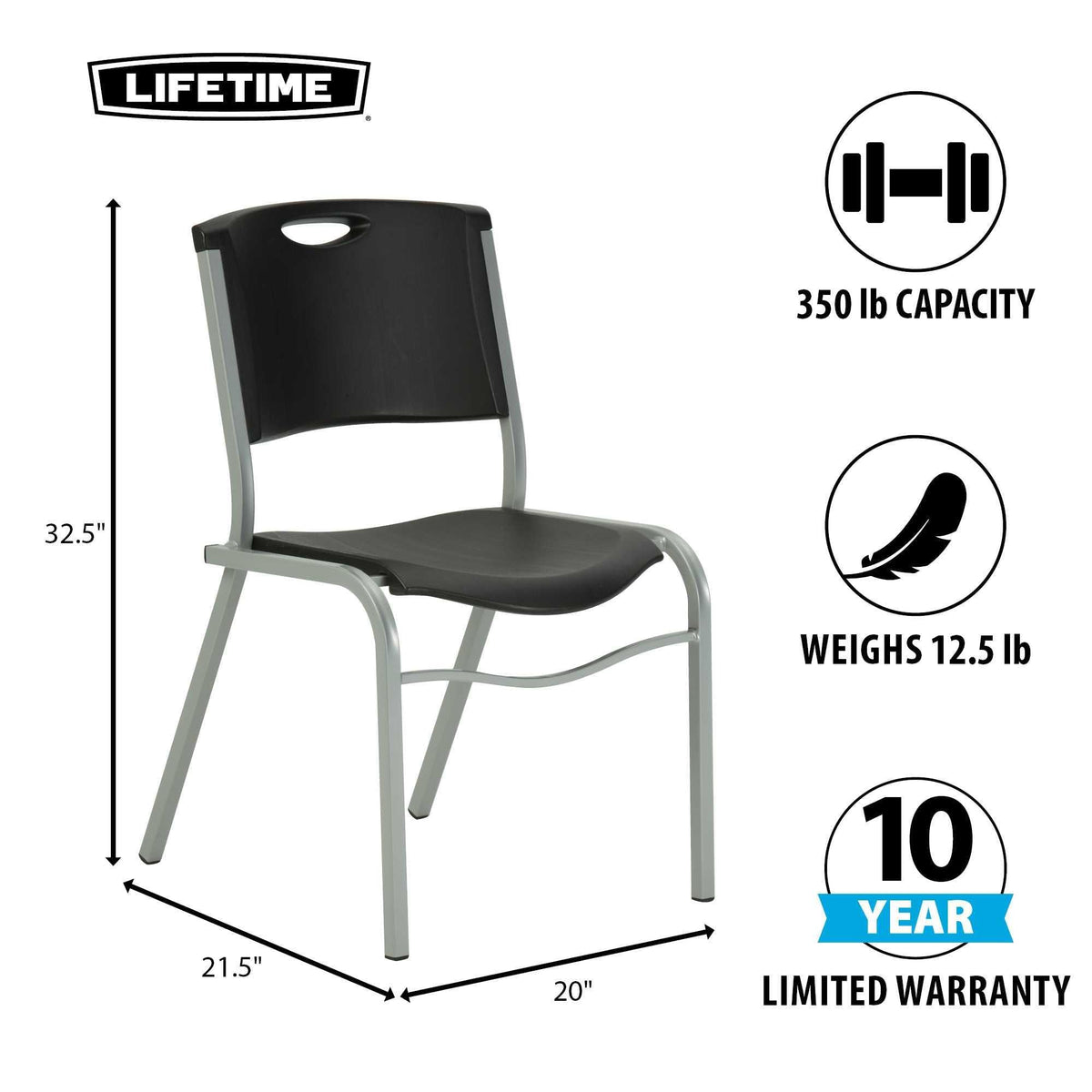 Black Stacking Chair 4 Pack V84237