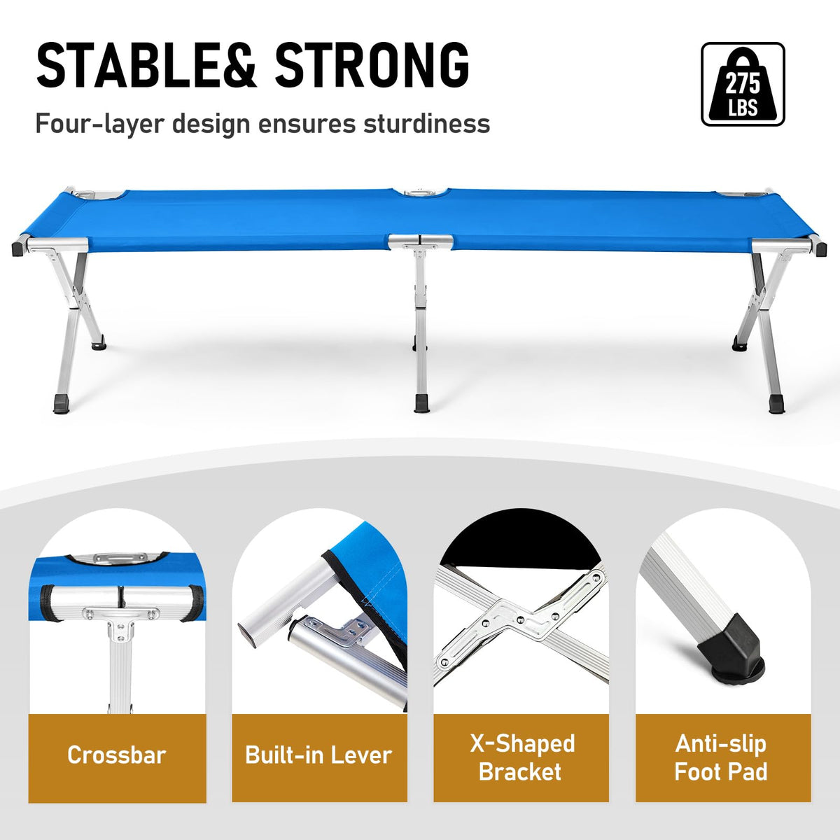 Folding Camping Cot with Carrying Bag K65712