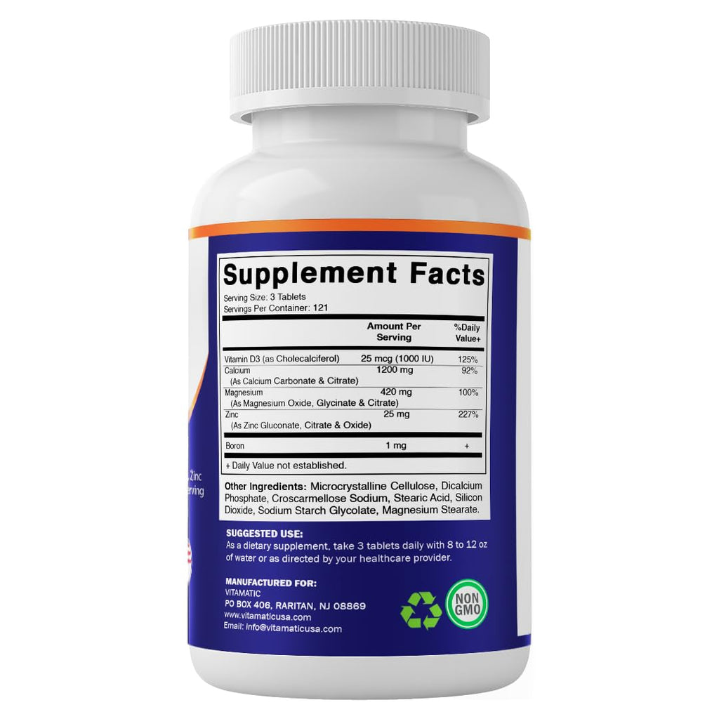 Calcium Magnesium Zinc D3 Boron 365 Coated Tablets Supplement H162
