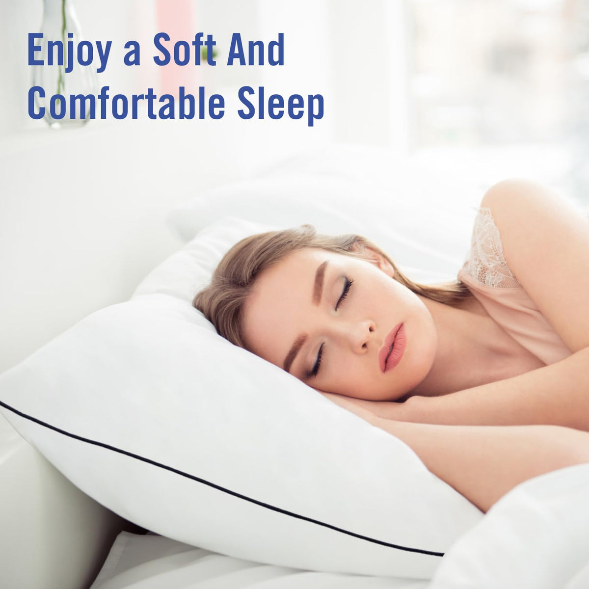 King Size Cooling Microfiber Bed Pillows Set of 2 B81714