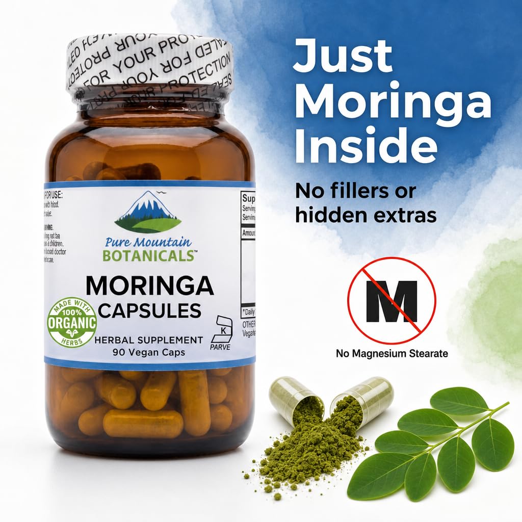 Organic Moringa Oleifera 1000mg 90 Count Vegan Supplement P2953