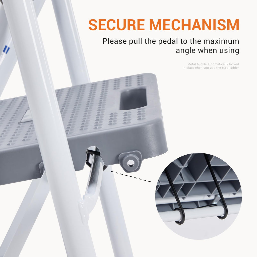 2 Step Ladder 330lbs Capacity Folding Sturdy Step Stool Y282870