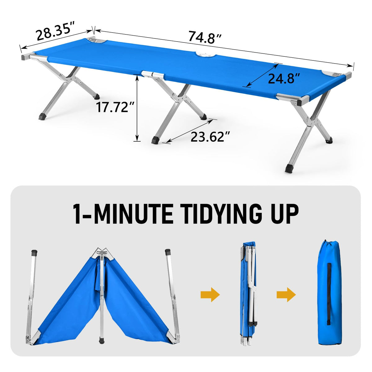 Folding Camping Cot with Carrying Bag K65712
