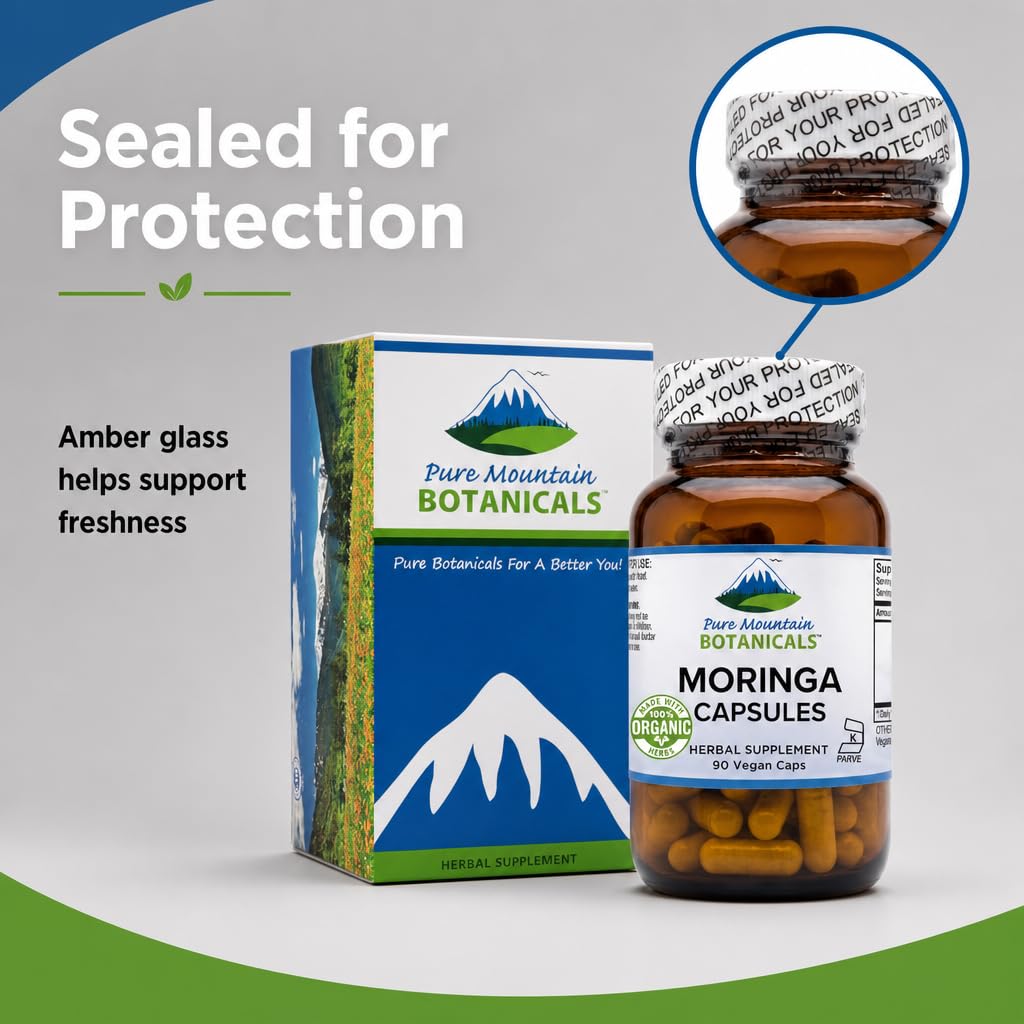 Organic Moringa Oleifera 1000mg 90 Count Vegan Supplement P2953