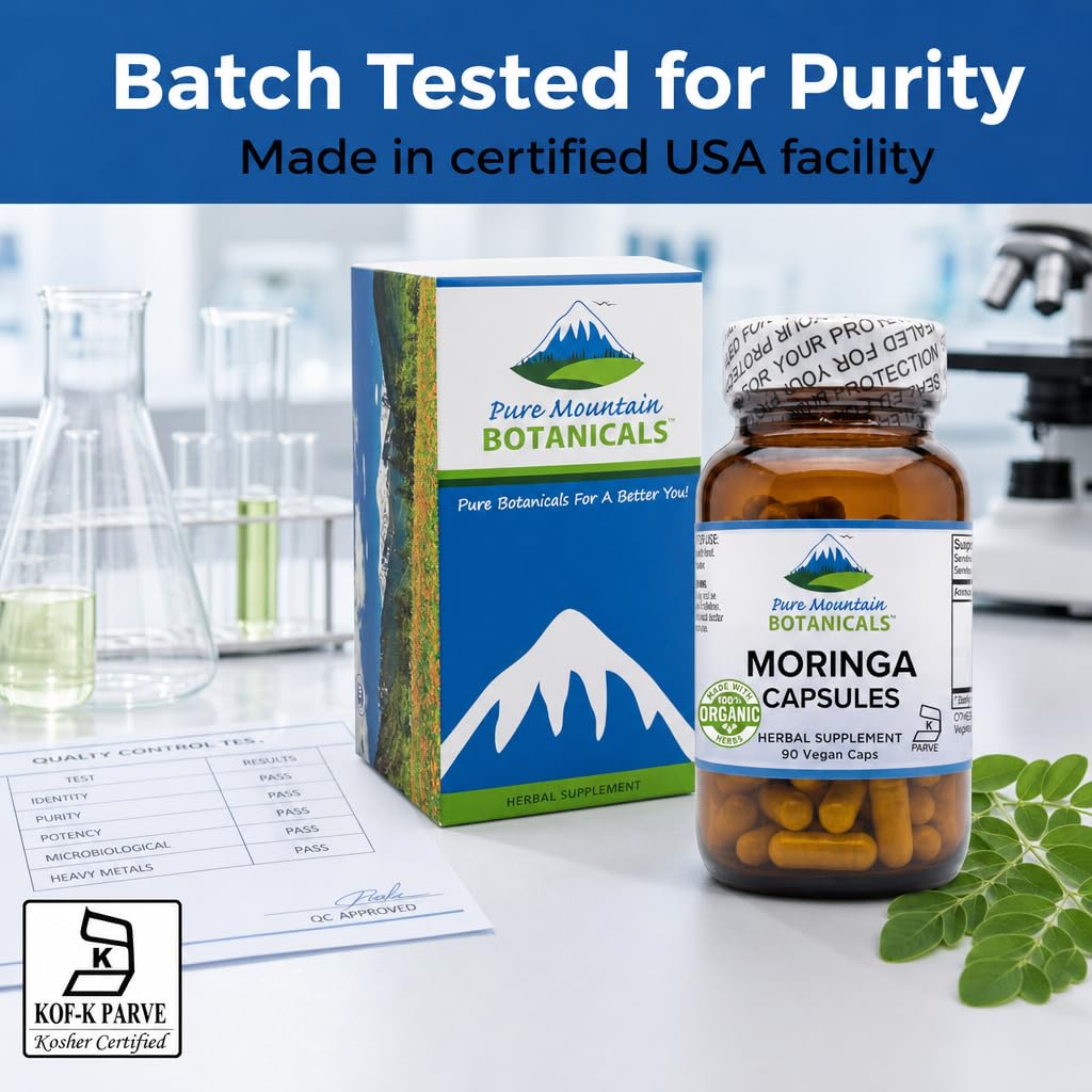 Organic Moringa Oleifera 1000mg 90 Count Vegan Supplement P2953