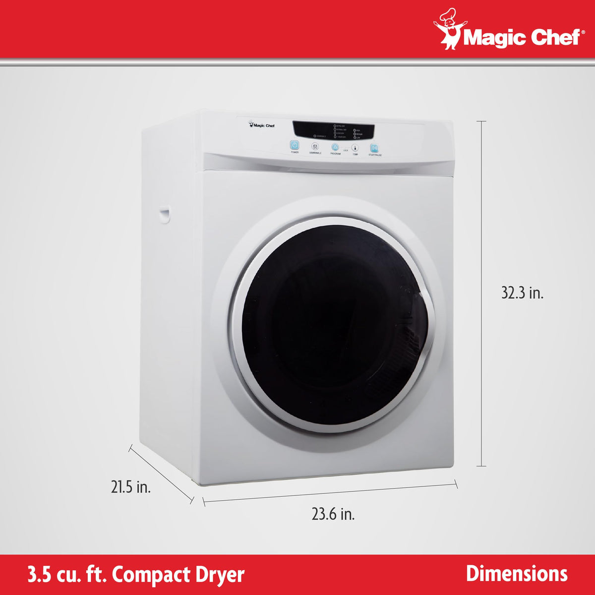 3.5 cu. ft. Electric Dryer in White F156