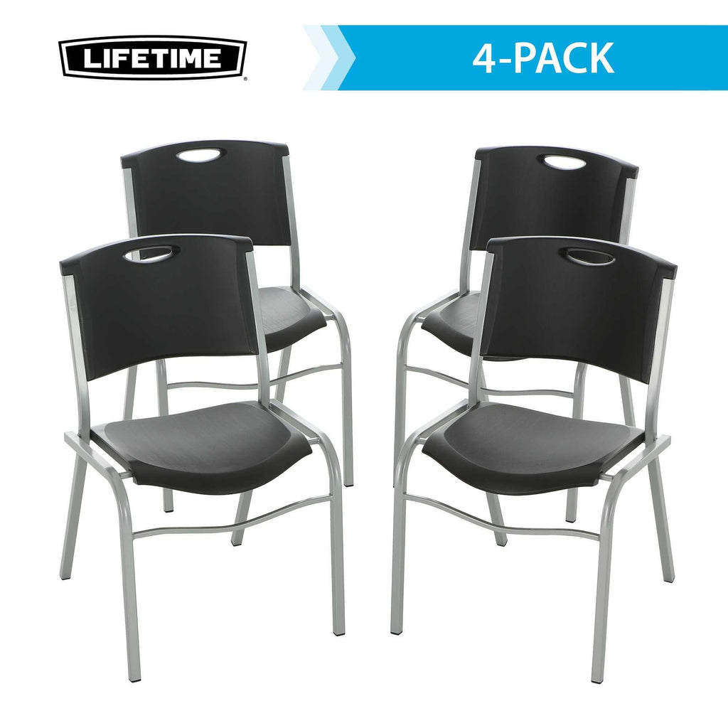 Black Stacking Chair 4 Pack V84237