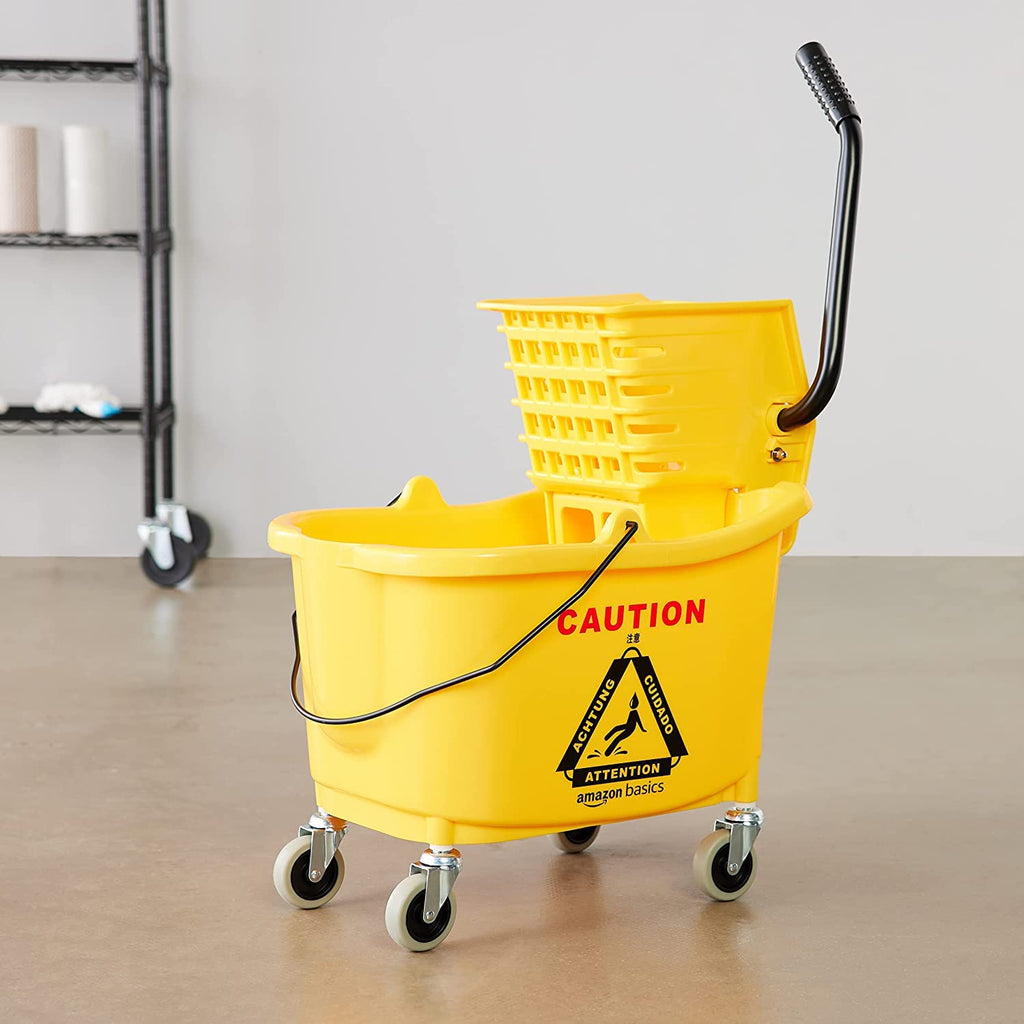 Yellow 35-Quart Mop Bucket on Wheels N863670