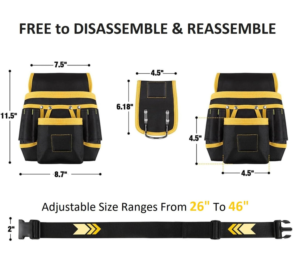 27 Pocket Tool Belt with 3 Magnetic Zones I720443