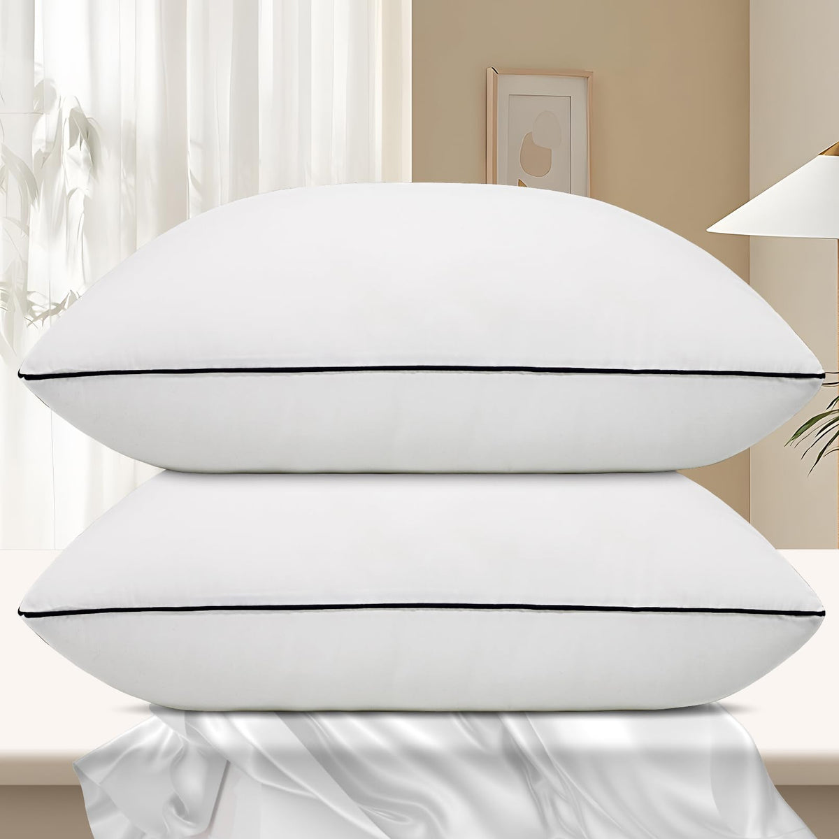 King Size Cooling Microfiber Bed Pillows Set of 2 B81714