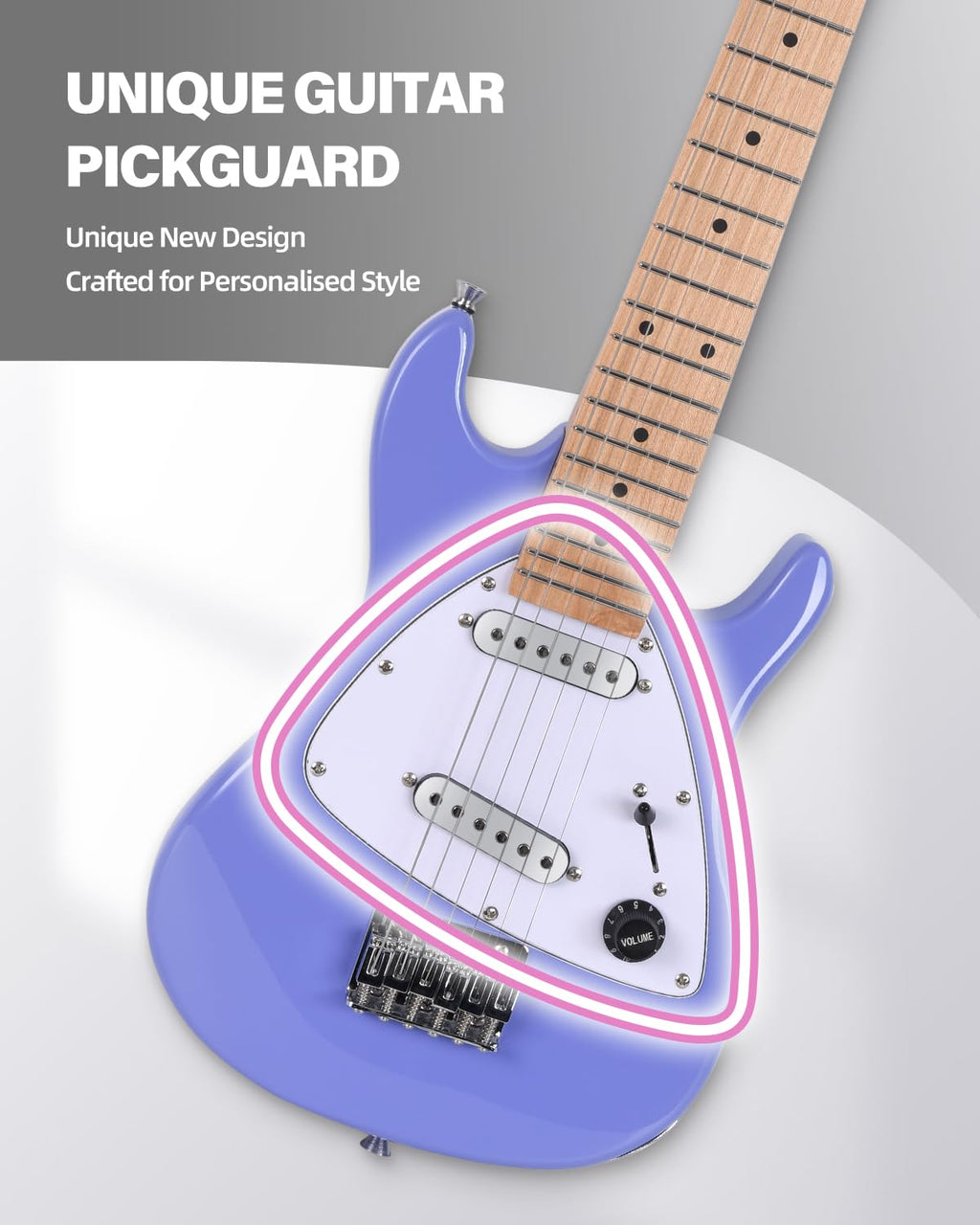 30 Inch 1/4 Size Purple Electric Guitar Kit with Amp C288