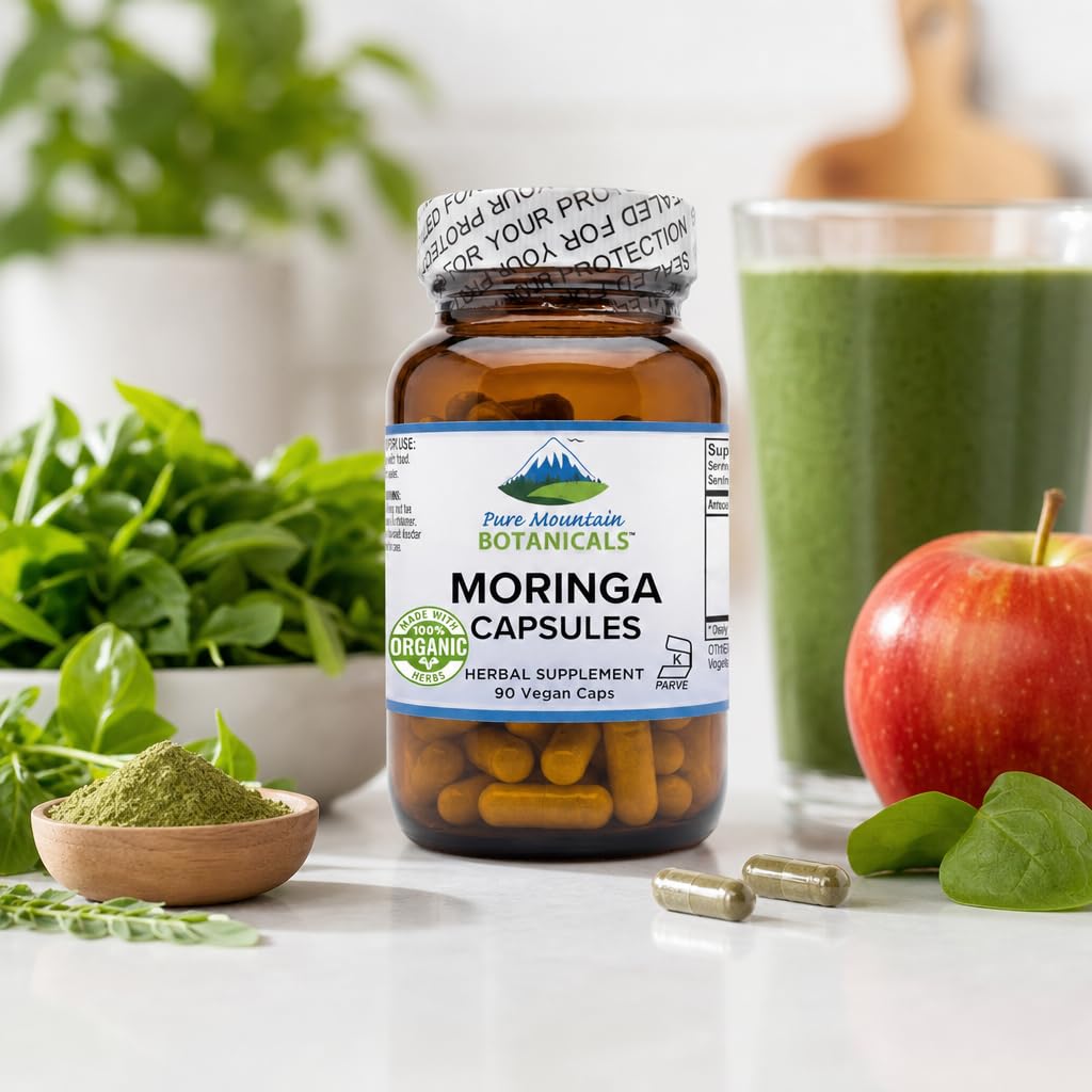 Organic Moringa Oleifera 1000mg 90 Count Vegan Supplement P2953
