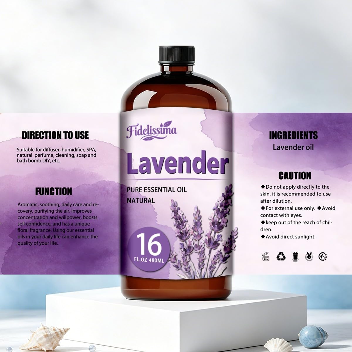 Natural Essential Oil Set 4 Scents with Glass Dropper E811283