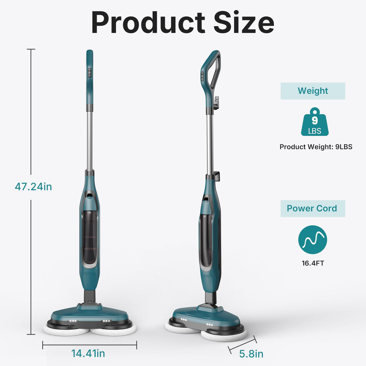 Steam Mop with Rotating Pads, 4 Cleaning Modes Z53263