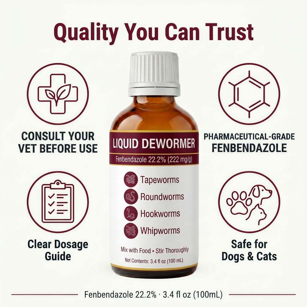 Liquid Dewormer, Fenbendazole 22.2%, 3.4 fl oz T5007