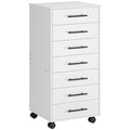 White 7 Drawer Wood File Cabinet I83502