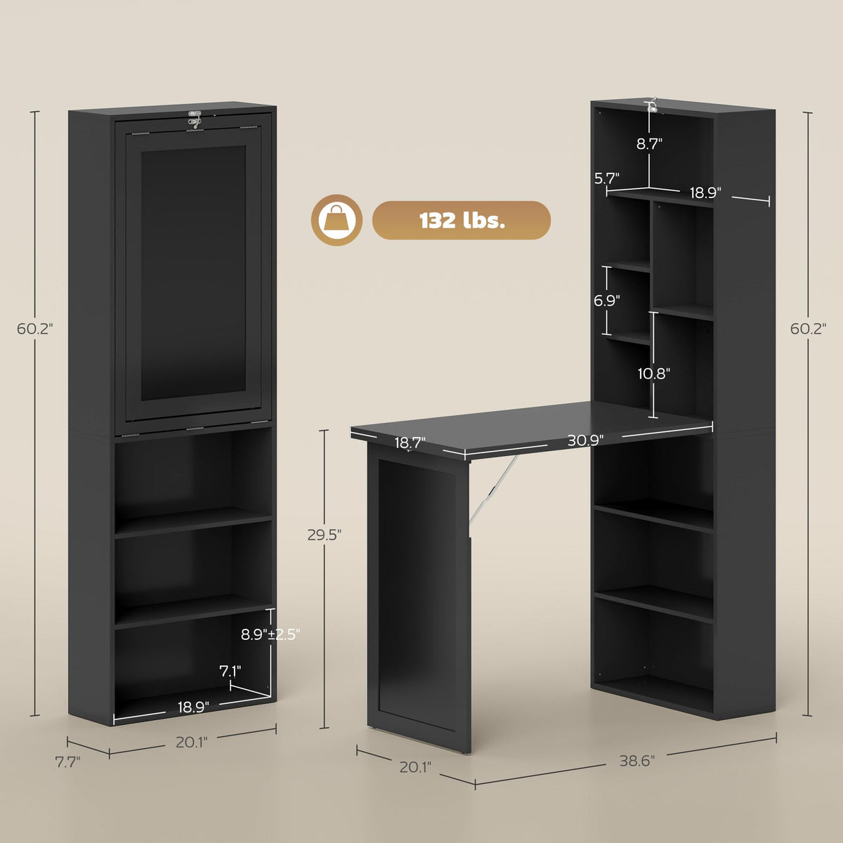 Black Foldable Convertible Computer Desk N53541