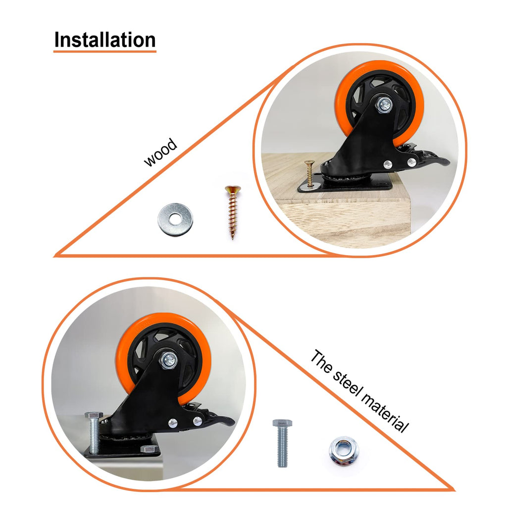 4" Heavy Duty Caster Wheels Set of 4 G21965
