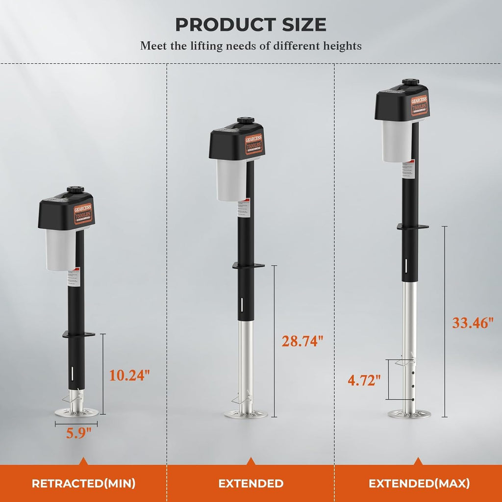Electric Trailer Jack 7500LBS with Remote J138