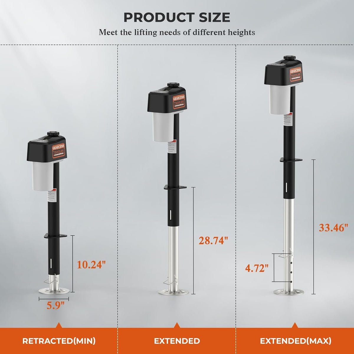 Electric Trailer Jack 7500LBS with Remote J138