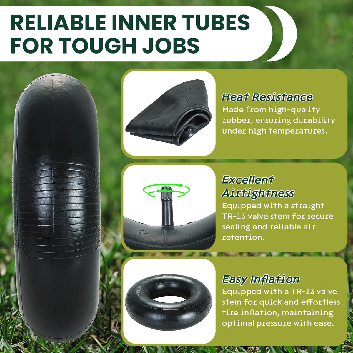 2 Pack 15 x 6.00-6" Inner Tubes with TR-13 Valve Stem V75863