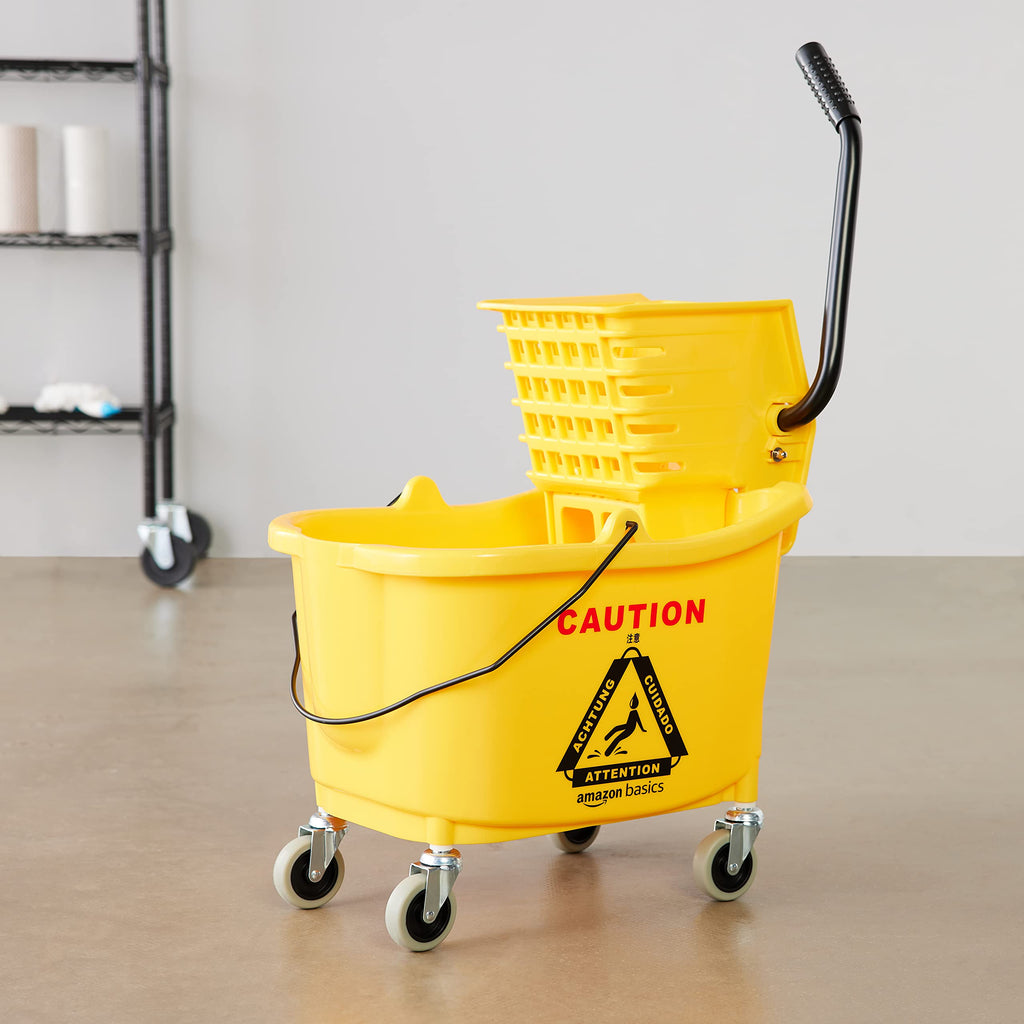 Yellow 35-Quart Mop Bucket on Wheels N863670