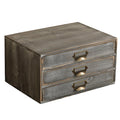 Solid Wood Grey 3 Drawer Desktop Organizer C371195