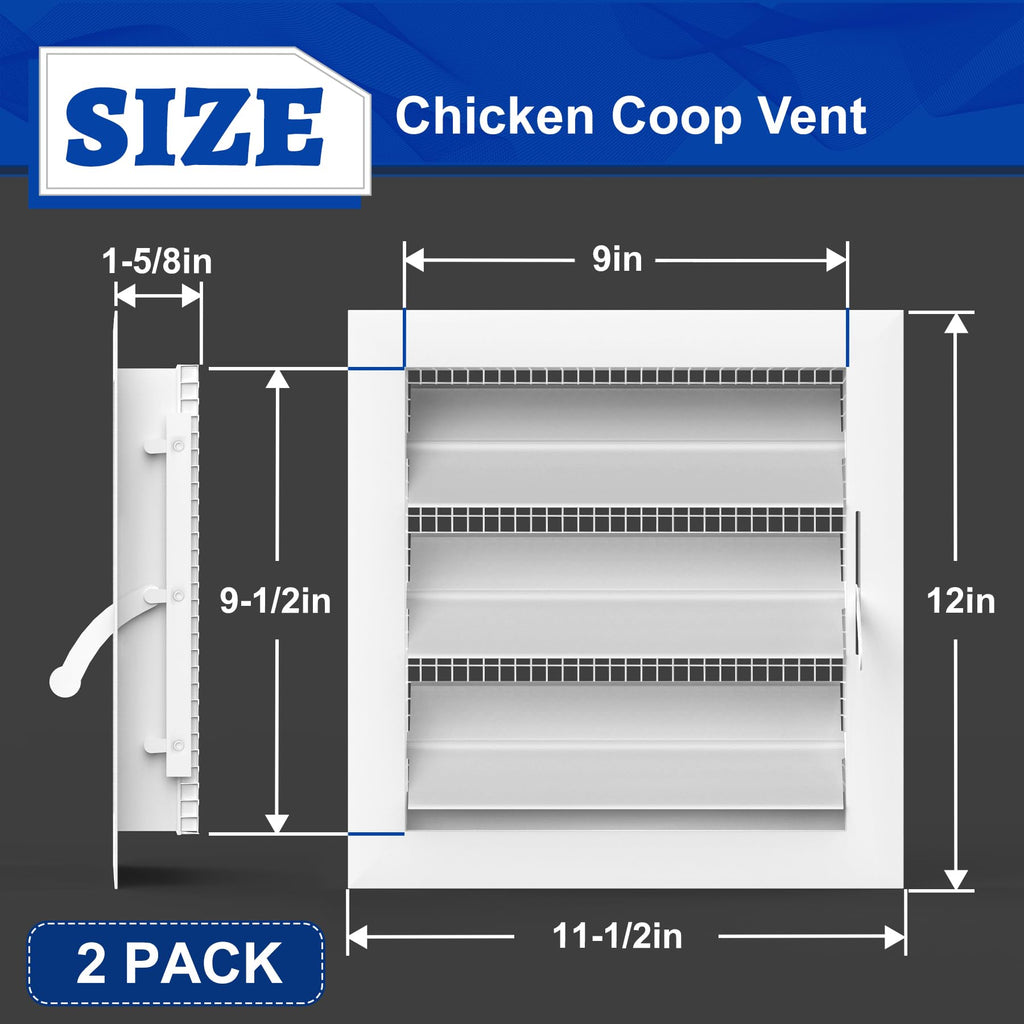 Adjustable Aluminum Alloy Gable Vent with Mesh Screen E9653