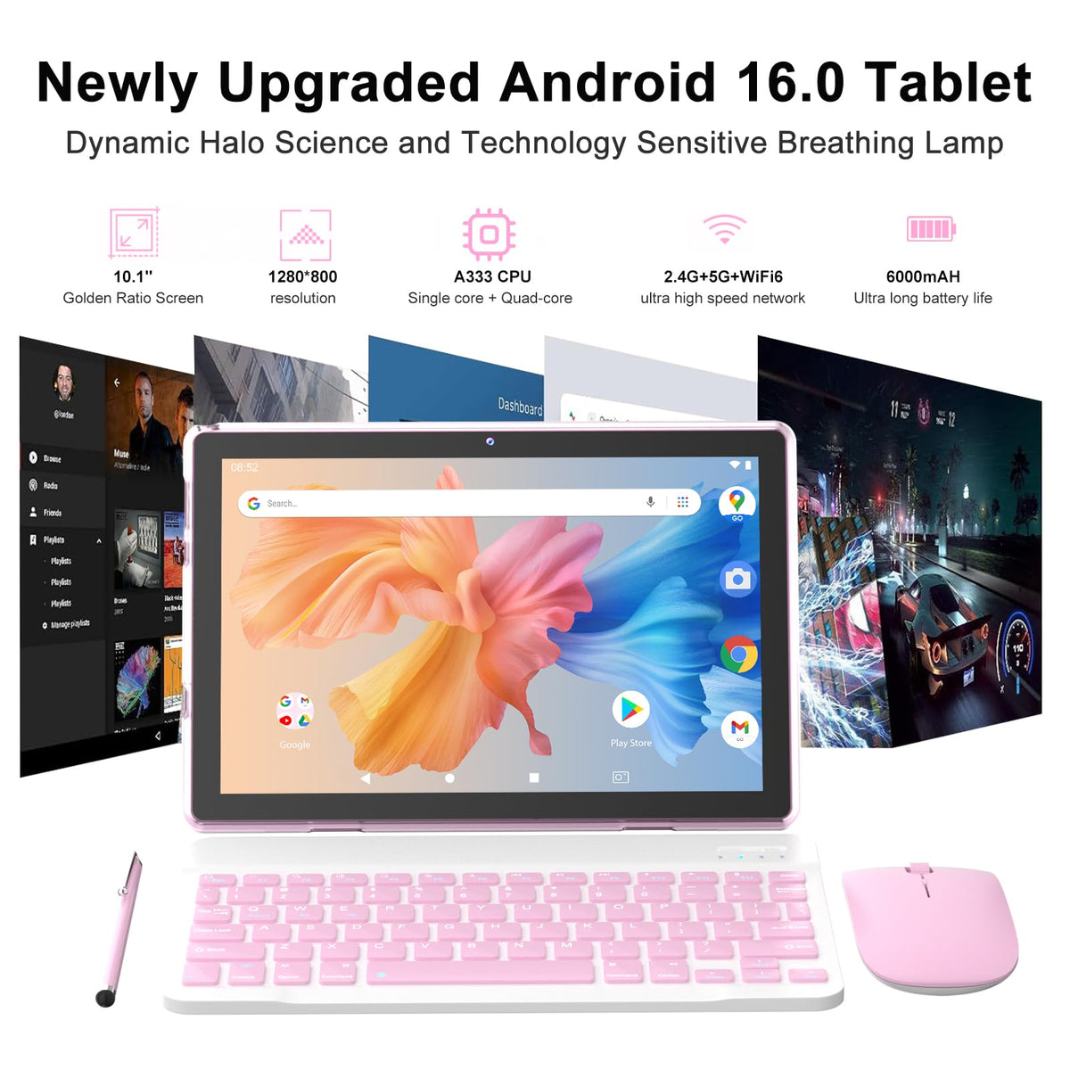 Android 16 Tablet 10 Inch 12 GB RAM 64GB ROM 2 in 1 Tablet PC I5559