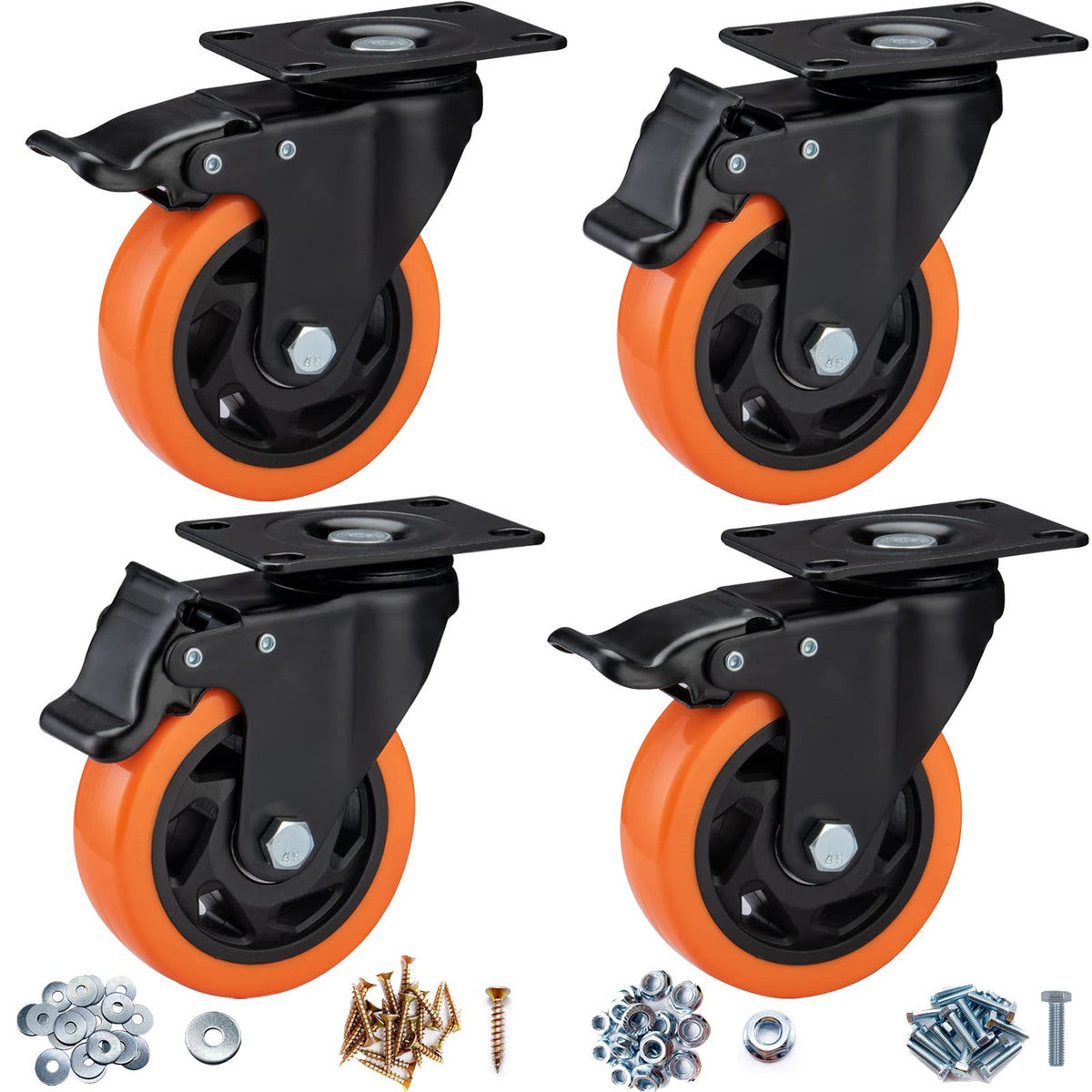 4" Heavy Duty Caster Wheels Set of 4 G21965