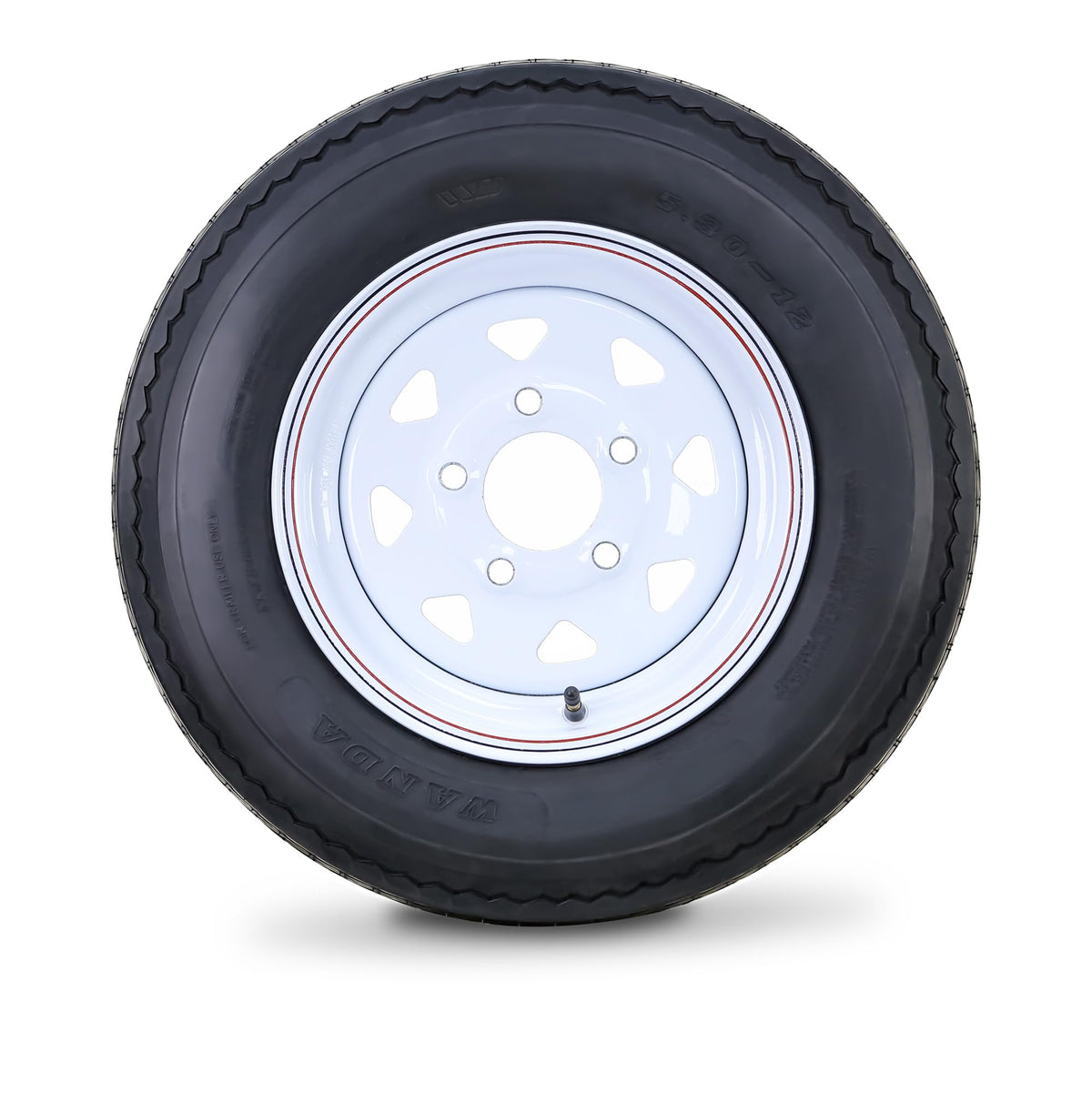 5.30-12 Trailer Tire Wheel 6-Ply White Spoke Rim B8629